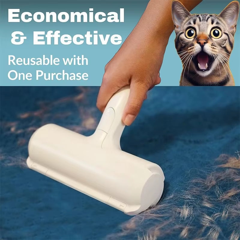 1PC Reusable Pet Hair Removal Mitts & Rollers for Cat & Dog-Self-Cleaning Lint Roller Set for Furniture Couch Carpet